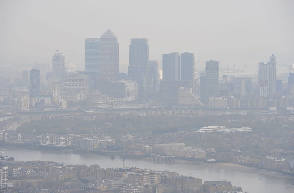 Smog over London in 2015 (PA) (PA Wire)