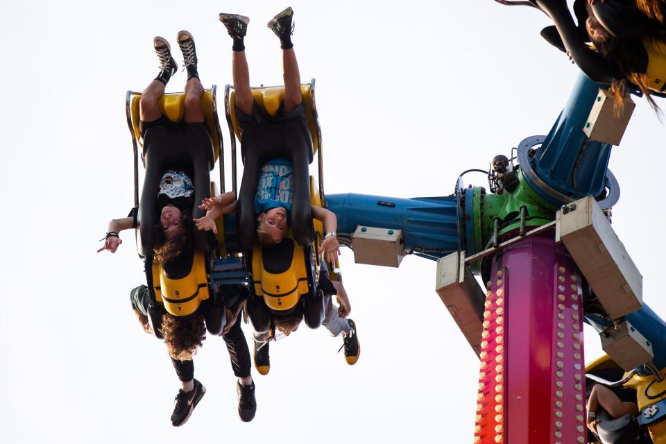 Scenes from the Allegan County fair as fairgoers enjoy carnival rides along the midway Thursday, Sept. 15, 2022, in Allegan.