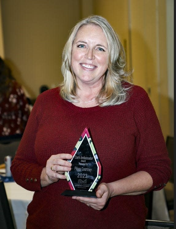 Peggy Courtney was honored with the Clark Ambassador Award.