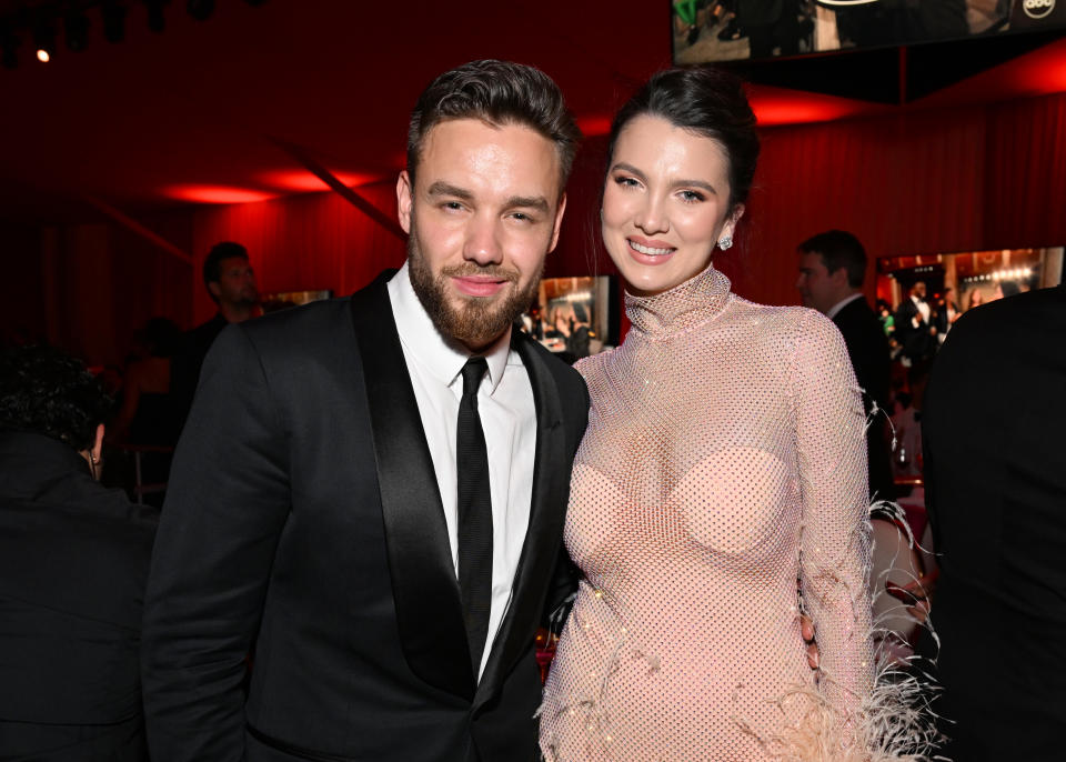 WEST HOLLYWOOD, CALIFORNIA - MARCH 27: (L-R) Liam Payne and Maya Henry attend the Elton John AIDS Foundation's 30th Annual Academy Awards Viewing Party on March 27, 2022 in West Hollywood, California. (Photo by Michael Kovac/Getty Images for Elton John AIDS Foundation )