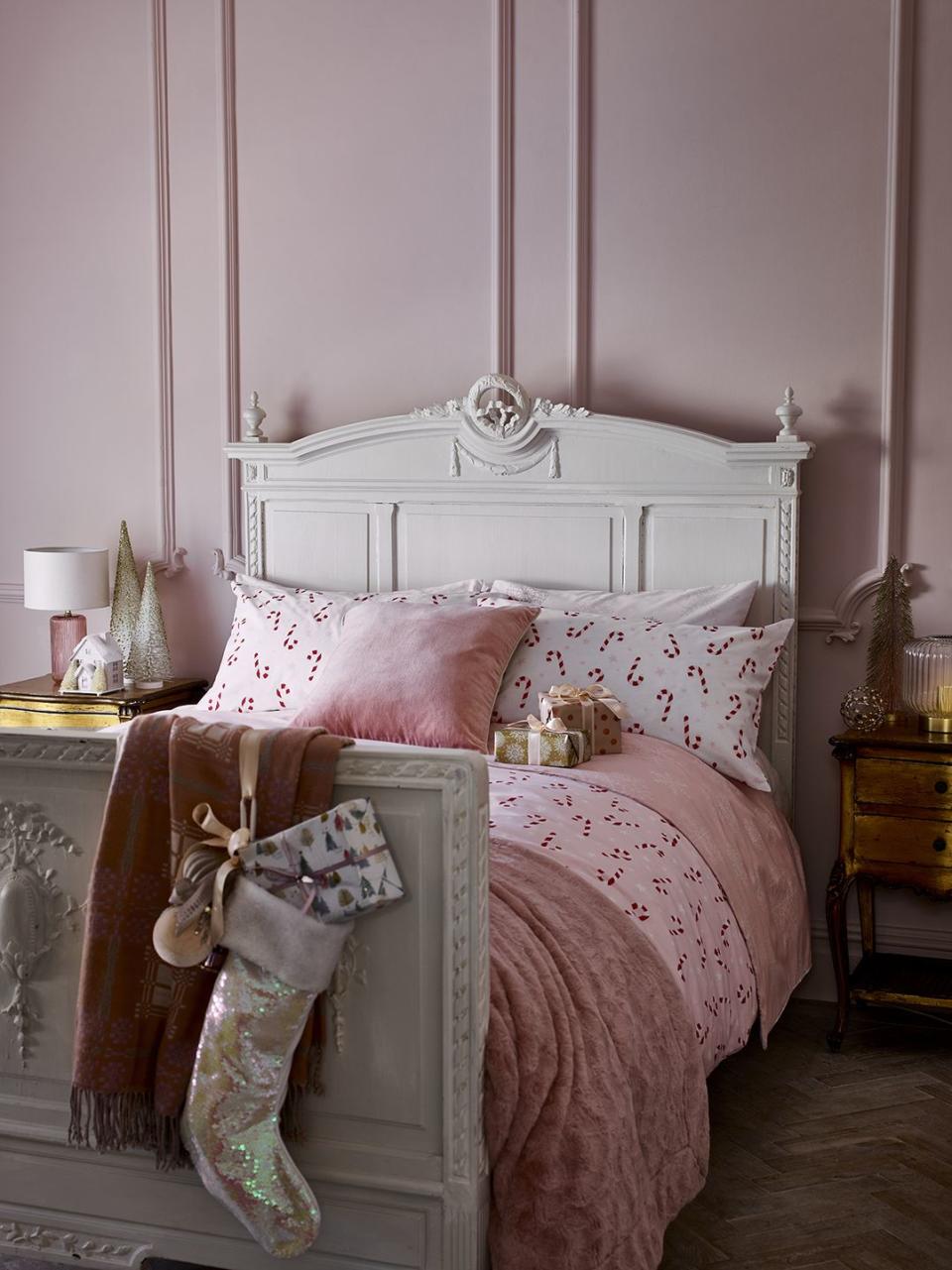 <p>Searching for Christmas <a href="https://www.housebeautiful.com/uk/decorate/bedroom/g37103497/pink-grey-bedroom/" rel="nofollow noopener" target="_blank" data-ylk="slk:bedroom;elm:context_link;itc:0;sec:content-canvas" class="link ">bedroom</a> decor? Look no further than George Home's new collection, which has everything from candy cane duvet covers to tinsel polar bears to place on your bedside table. From subtle additions to all-out festive schemes, add some holiday cheer to your <a href="https://www.housebeautiful.com/uk/lifestyle/a36981564/reclaim-sleep/" rel="nofollow noopener" target="_blank" data-ylk="slk:sleep;elm:context_link;itc:0;sec:content-canvas" class="link ">sleep</a> space. </p><p><strong>READ MORE</strong>: <a href="https://www.housebeautiful.com/uk/decorate/bedroom/a34973955/christmas-bedroom-decor/" rel="nofollow noopener" target="_blank" data-ylk="slk:8 easy ways to make your bedroom feel festive;elm:context_link;itc:0;sec:content-canvas" class="link ">8 easy ways to make your bedroom feel festive</a></p>