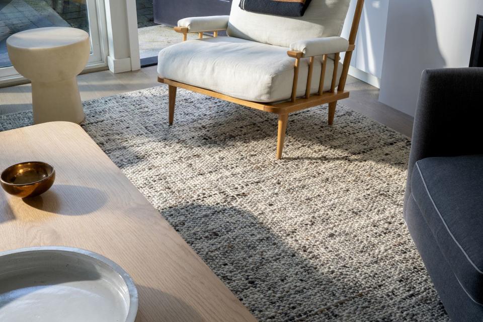 a table and chairs in a room