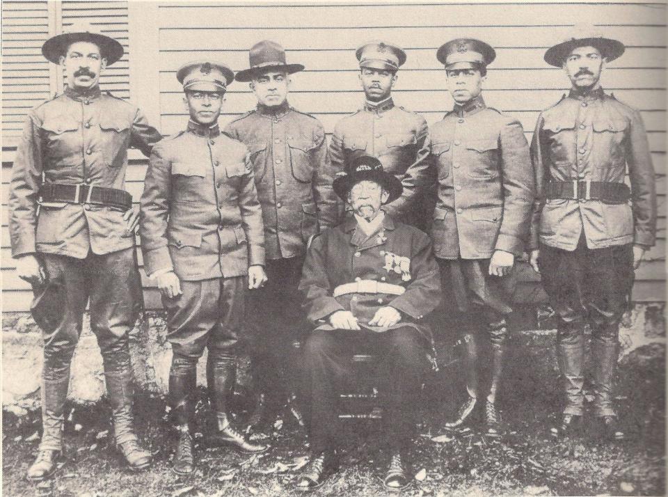 William B. Gould, seated, a veteran of the Civil War and his six sons. Born in Wilmington, Gould was a slave who escaped during the Civil War, joined the Union Navy and kept a diary of his service. After the war he and his wife moved to Massachusetts. He died May 23, 1923.