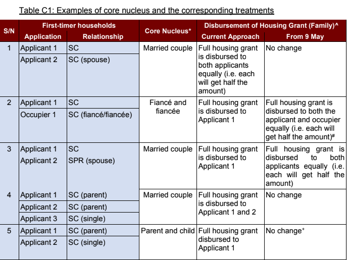 Examples of core nucleus and the corresponding treatments, to illustrate a story on HDB's new HFE letter. 
