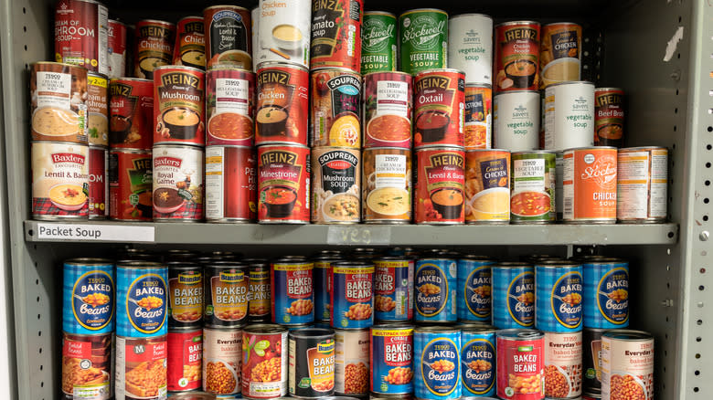 canned food on shelf
