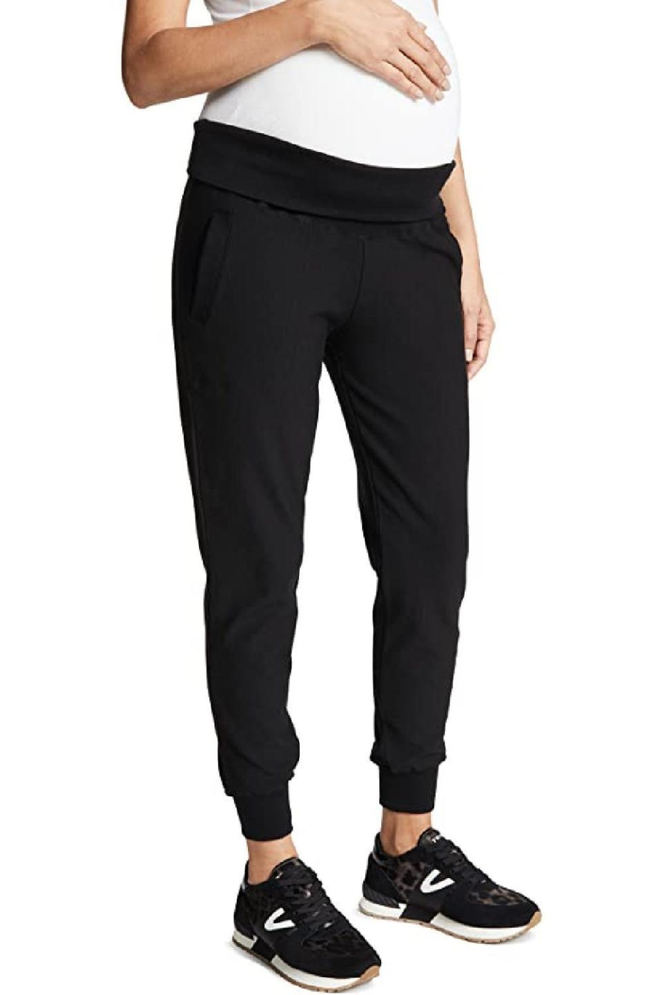 Plush Maternity Fold Over Joggers