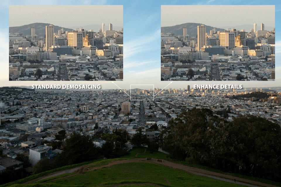 Adobe Lightroom Enhance Details demosaic