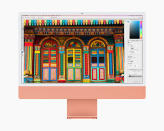 <p>The new Apple iMac powered by the M1 chip and in a rainbow of color options.</p> 