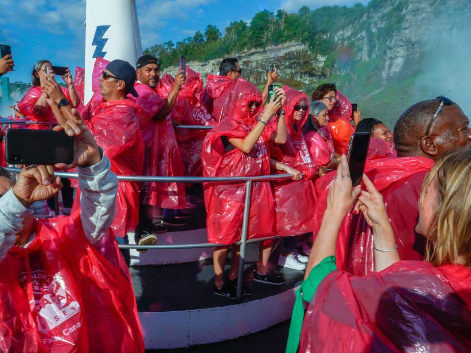 Crowds on the boat at Niagara Falls