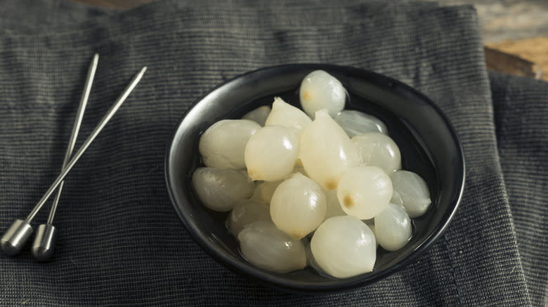 Bowl of small white onions