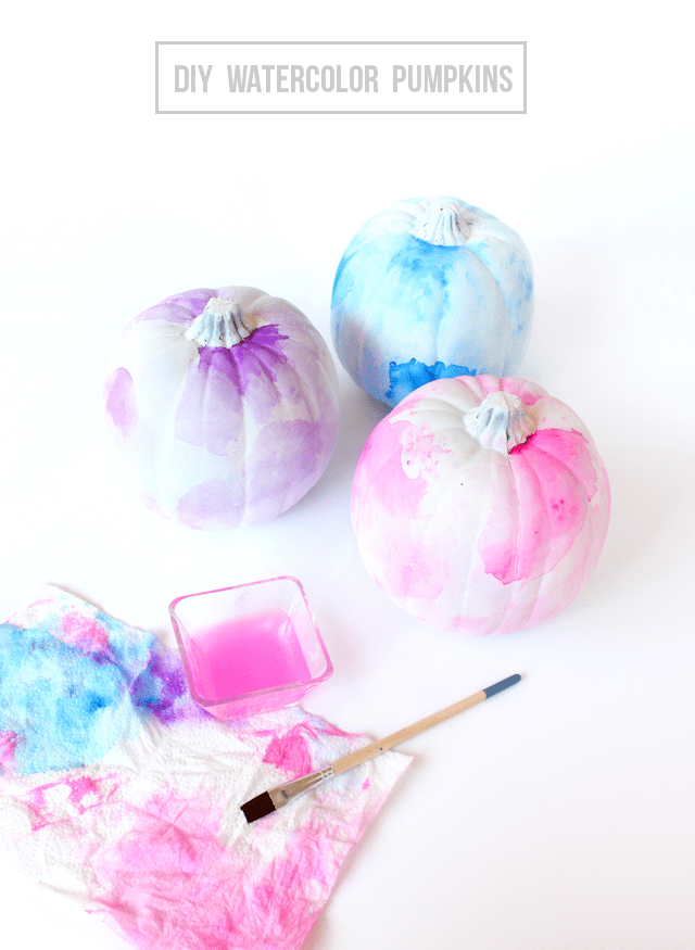 <p>These funky pumpkins allow tons of freedom when crafting. Choose your own complementary shades of paint and play around with the watercolor patterns to really make it your own.</p><p>Get the<strong> <a href="http://www.linesacross.com/2015/09/diy-watercolor-pumpkins.html/" rel="nofollow noopener" target="_blank" data-ylk="slk:Watercolor Pumpkins tutorial" class="link ">Watercolor Pumpkins tutorial</a> </strong>at Lines Across.<br></p>