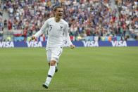 <p>France’s Antoine Griezmann celebrates </p>