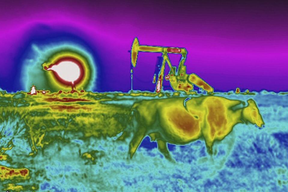 A number of precise instruments are available to measure methane emissions, including the Optical Gas Thermal Imaging Camera. (AP Photo/David Goldman)