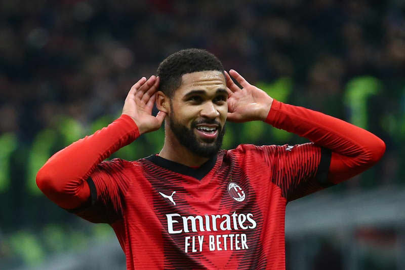 AC Milan's Ruben Loftus-Cheek celebrates scoring his side's third goal during the UEFA Europa League round of 16 first leg soccer match between Ac Milan and SK Slavia Prague at San Siro Stadium. -/LaPresse via ZUMA Press/dpa