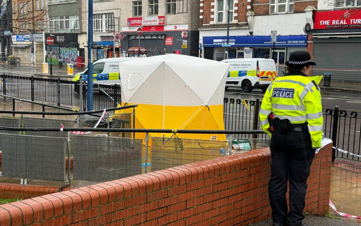 Police have cordoned off an area near Lewisham Town Hall following the shooting