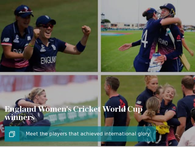 England Women's Cricket World Cup finalists