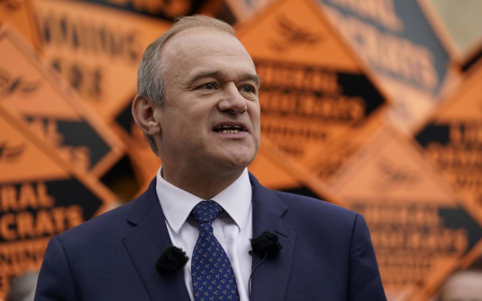 Sir Ed Davey's party plans to take advantage of the Conservatives' economic woes, with attack adverts in Blue Wall constituencies - Andrew Matthews/PA