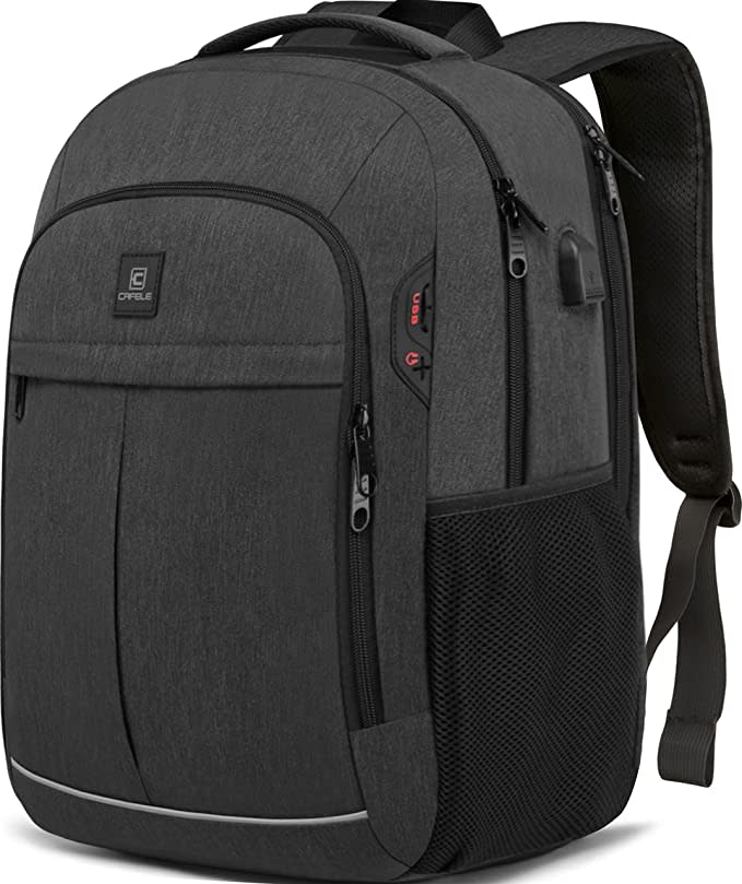 Cafele TSA Friendly Travel Laptop Backpack in Grey. 