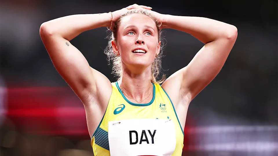 Riley Day is pictured here after her 200m semi-final race at the Tokyo Olympics.
