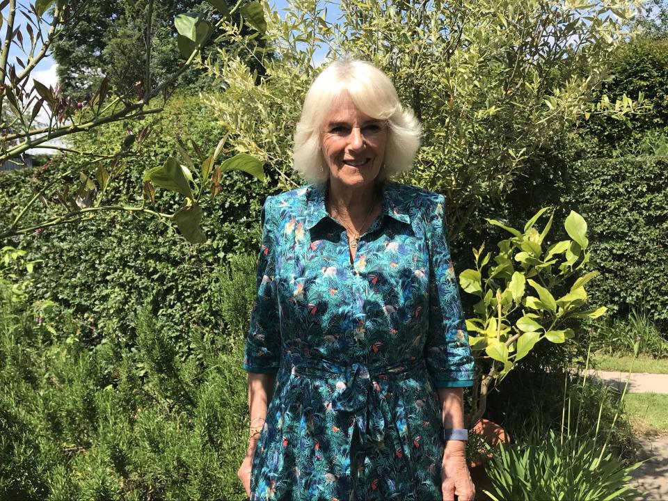 Camilla at Longmeadow, Monty Don's garden (PA)