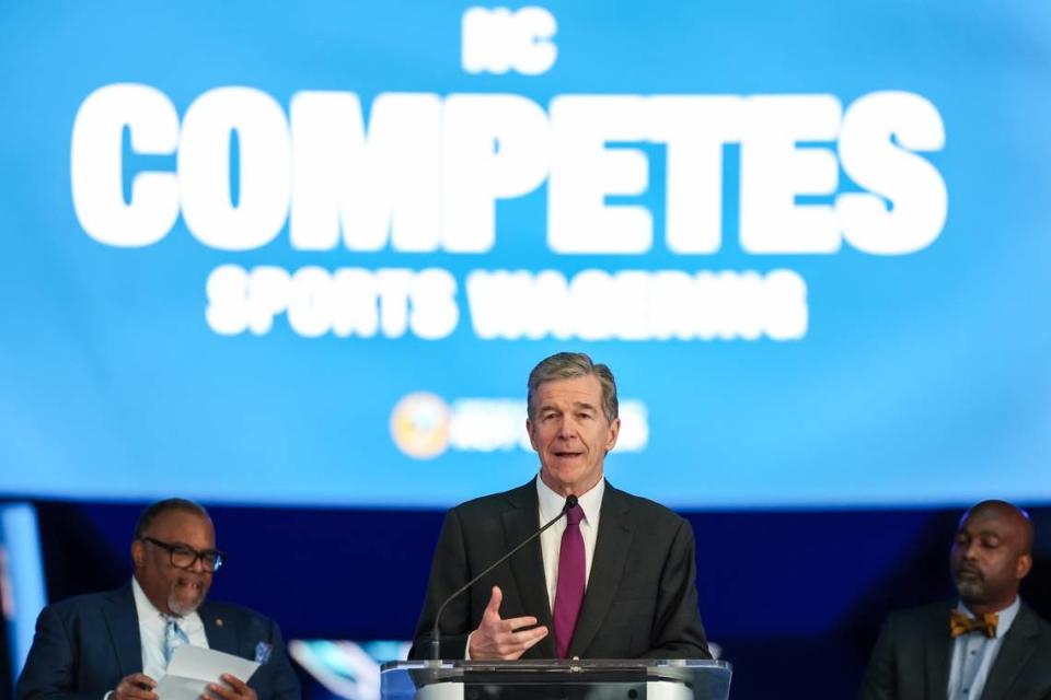 “Let’s face it, sports wagering is already happening in our state,” Gov. Roy Cooper said. The legislation will allow for regulations and safe guards on betting, he said.