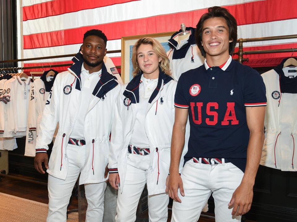 <p>Team USA’s outfits for the 2020 Olympics closing ceremony</p> (AP)