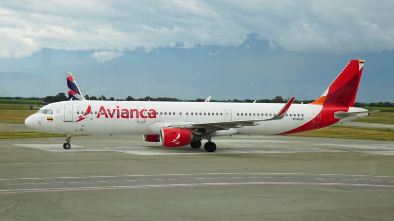 FILE PHOTO: Avianca Airlines Airbus A321 plane is seen at the Alfonso Bonilla Aragon International Airport in Palmira