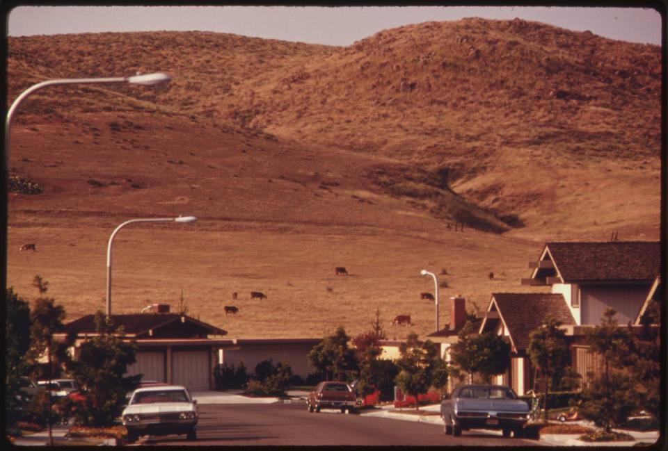 Irvine, Calif., was built on a ranch. <a href="https://upload.wikimedia.org/wikipedia/commons/3/3d/RESIDENTIAL_DEVELOPMENT_IN_THE_IRVINE_RANCH_AREA_NEAR_NEWPORT_BEACH._THIS_DEVELOPMENT_IS_PART_OF_A_NEW_TOWN_OF_HIGH..._-_NARA_-_557436.jpg" rel="nofollow noopener" target="_blank" data-ylk="slk:U.S. National Archives and Records Administration;elm:context_link;itc:0;sec:content-canvas" class="link ">U.S. National Archives and Records Administration</a>