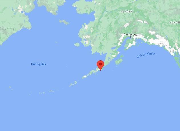 Area where powerful earthquake hit off the Alaskan peninsula late on July 28, 2021. / Credit: Google Maps