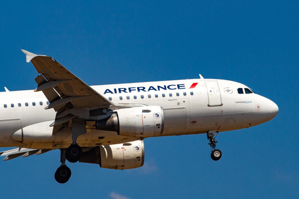 An Air France Airbus aircraft lands at Athens International Airport on July 15, 2019. / Credit: Nicolas Economou/NurPhoto via Getty Images