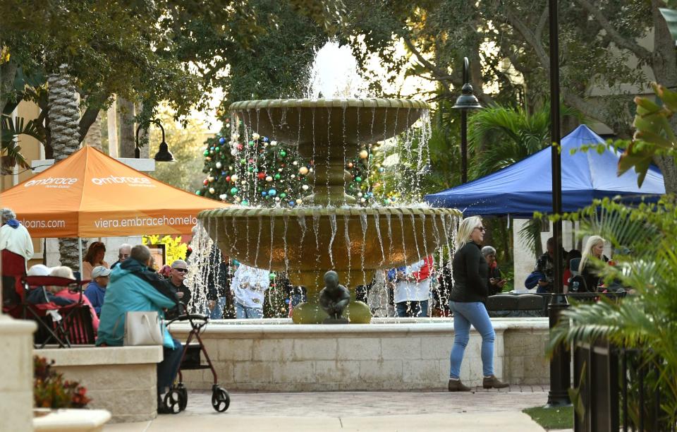 This fountain area is one of the gathering spots at The Avenue Viera.