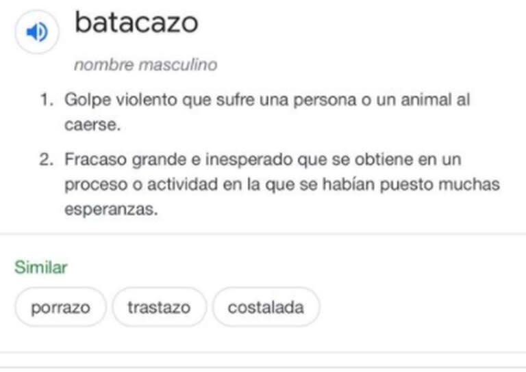 La definición de "batacazo" que compartió Morena Beltrán en su cuenta de Instagram