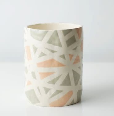 $46 from <a href="http://www.etsy.com/listing/87470923/grey-peach-mosaic-vessel?">Etsy seller upintheairsomewhere</a>