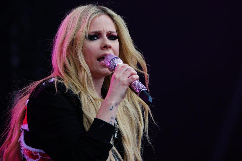 Avril Lavigne performing on the Other Stage (PA)