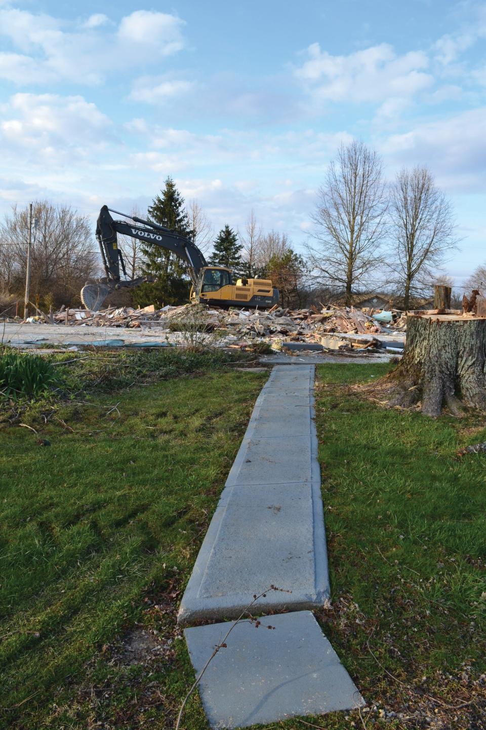 The site of Vicki and Ray Rusmisel's home on Jug Street on the day it was demolished