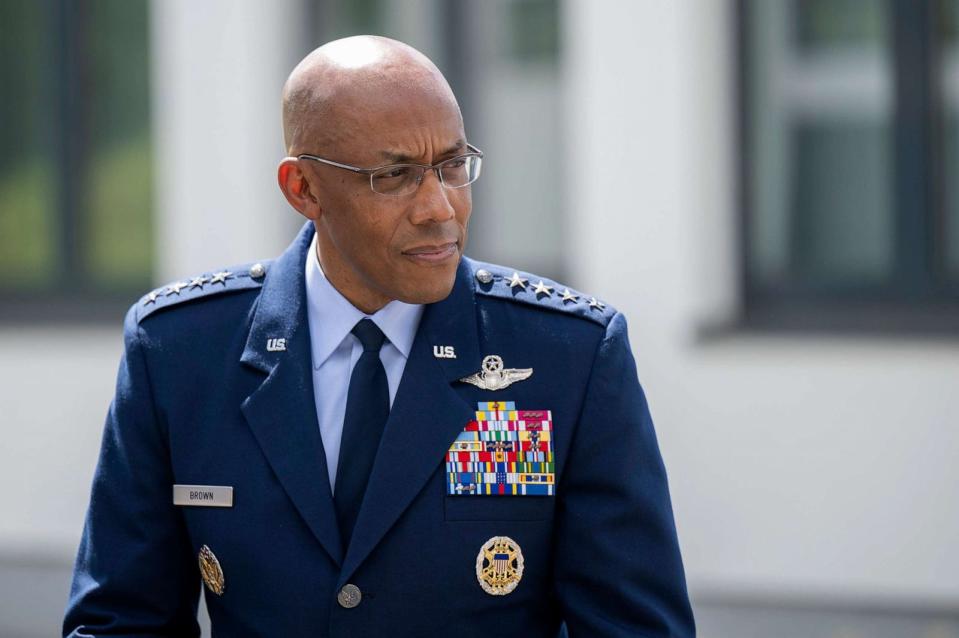 PHOTO: Charles Quinton Brown Jr., General and Chief of Staff of the Air Force, visits Tactical Air Wing 73, in Laage, Germany, July 11, 2022. (Picture Alliance via Getty Images, FILE)