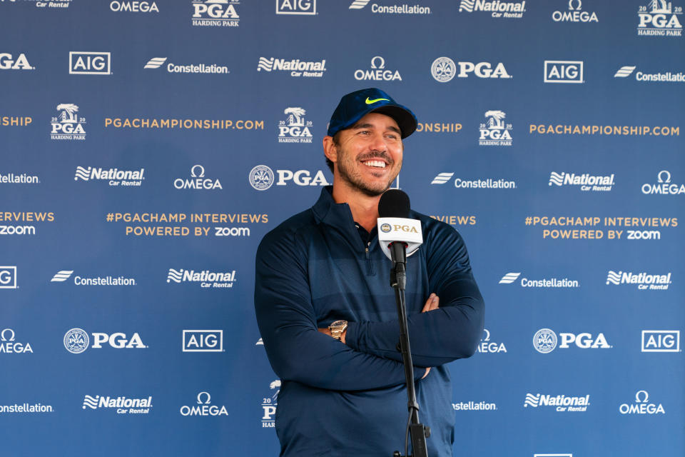 Why is this man smiling? Because he's one of the favorites this week. (Photo by Darren Carroll/PGA of America via Getty Images)