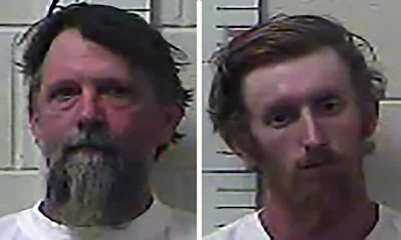 This image provided by the Yazoo County Regional Correctional Facility in Yazoo City, Miss. shows Wade Twiner, 48, left, and his son, Lane Twiner, 22. (Yazoo County Regional Correctional Facility via AP)