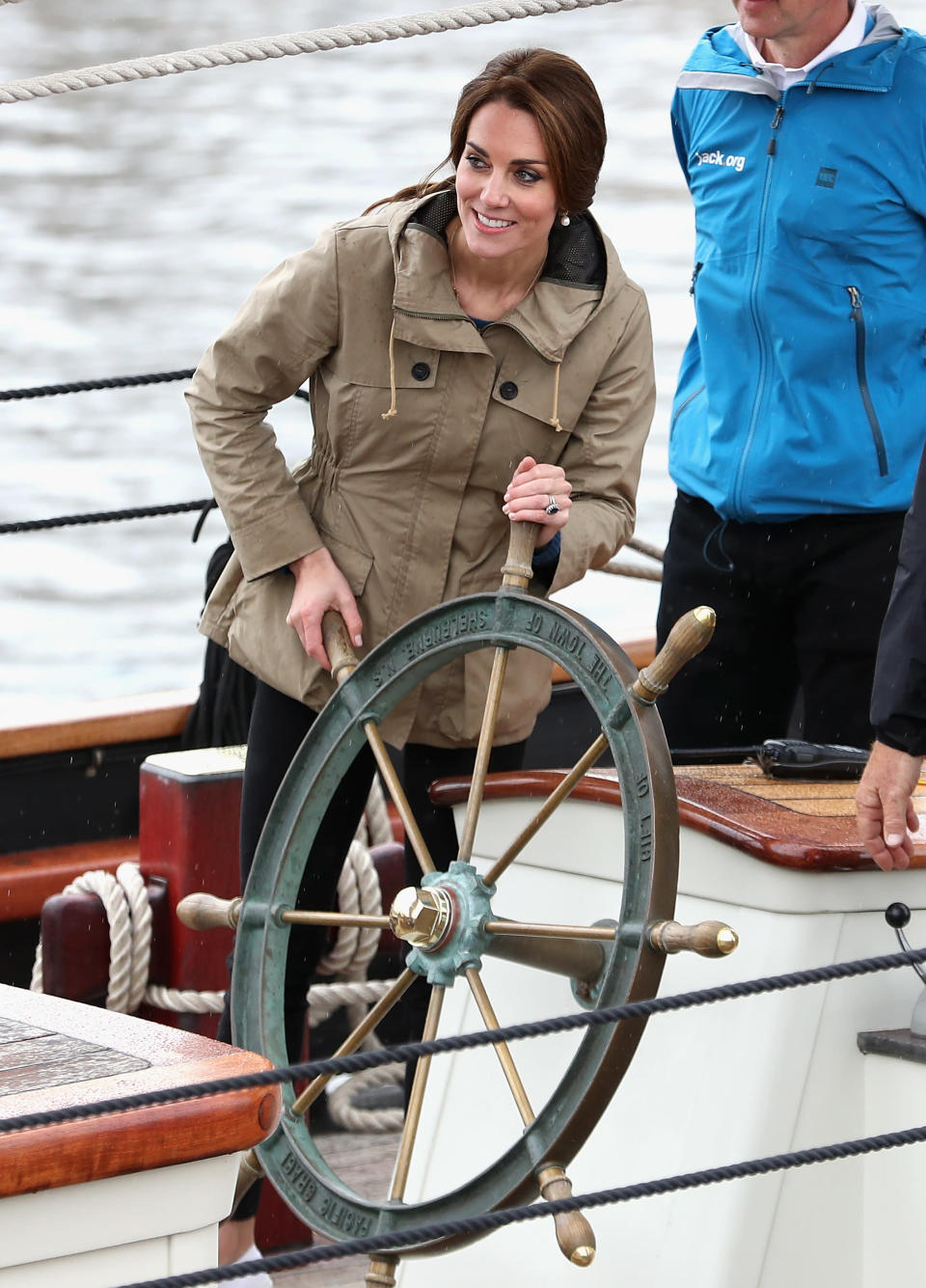 <p>The Duchess of Cambridge manned the wheel of the Pacific Grace during Royal Tour of Canada back on October 1 2016. <em>[Photo: Getty]</em> </p>