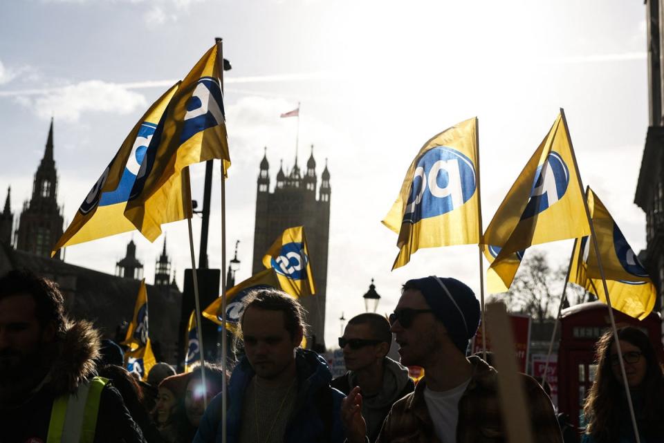 Civil servants secured a 4.5 per cent pay rise and £1,500 cost of living payment with mass strikes in 2023 (AFP via Getty Images)