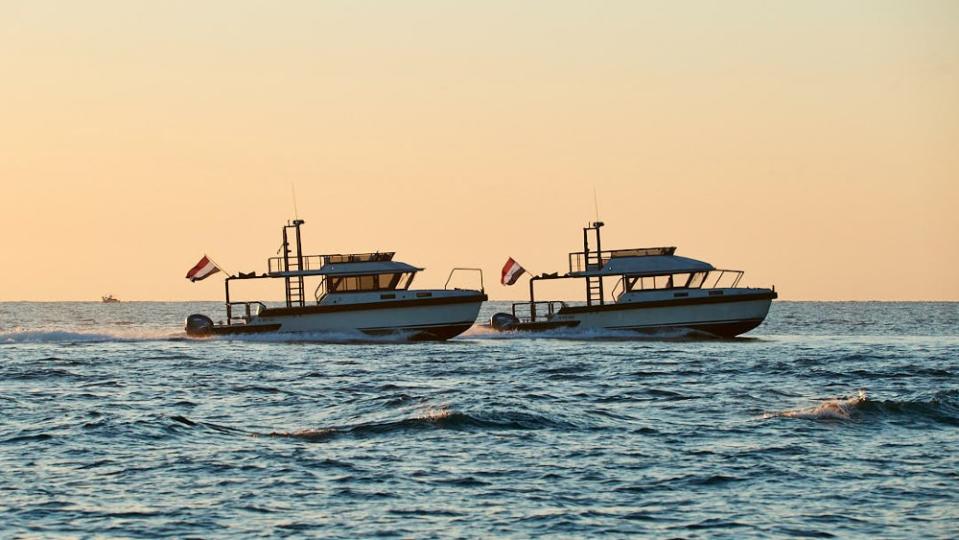 The Vandals, with their flybridge and twin 425hp outboards, are designed to run offshore. - Credit: Courtesy Vandal Marine