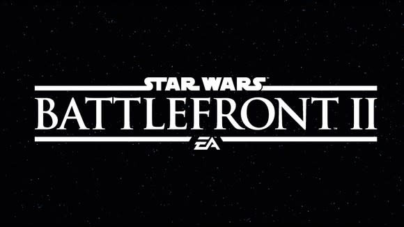 Star Wars Battlefront 2 logo in white text against black background.