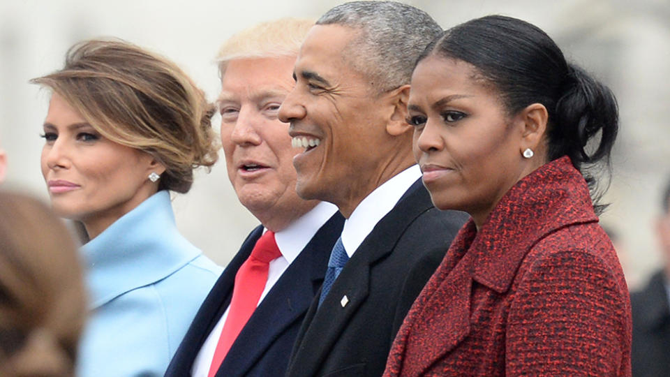 Melania Trump, Donald Trump, Barack Obama and Michelle Obama 