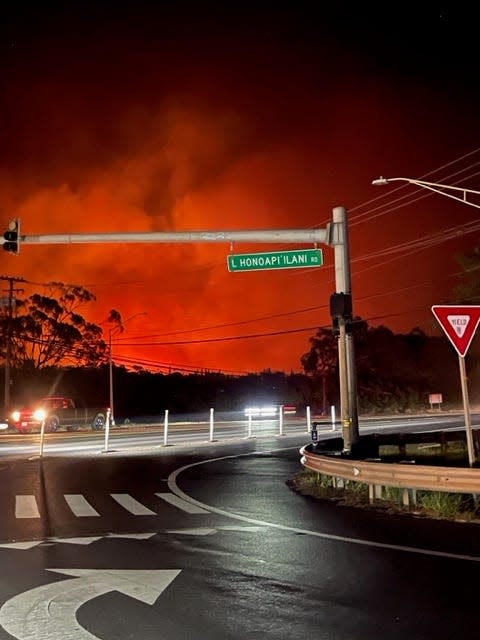 The Vega family drove through plumes of fiery smoke as they evacuated from their hotel in the middle of the night.