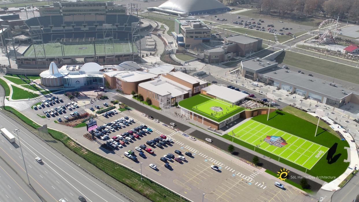 The Pro Football Hall of Fame plans to modernize and expand its facility, including adding a 8,000-square-foot grand lobby featuring high-tech interactive exhibition gallery spaces and constructing an 18,500-square-foot community event center complex.