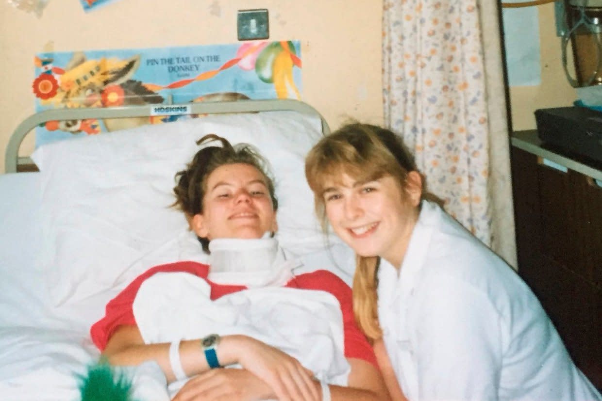 Liz Brown was cared for by nurse Debbie Brown when she was diagnosed with aggressive osteoblastoma at 14 years old: SWNS