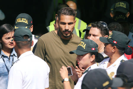 Peruvian soccer player Paolo Guerrero arrives in Lima, Peru May 15, 2018. REUTERS/Guadalupe Pardo