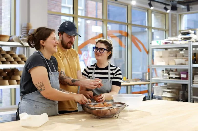 Co-owner Baneta Yelda (R) and her team at the new site in the Northern Quarter