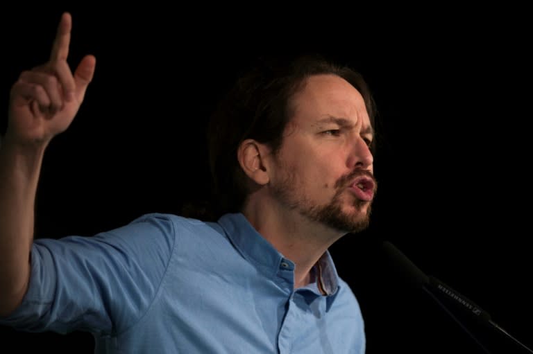 Spain's left-wing party Podemos leader Pablo Iglesias, seen at a November rally in Andalusia, saw his party suffer a drubbing there and there are signs he and fellow Podemos founder Inigo Errejon are drifting apart