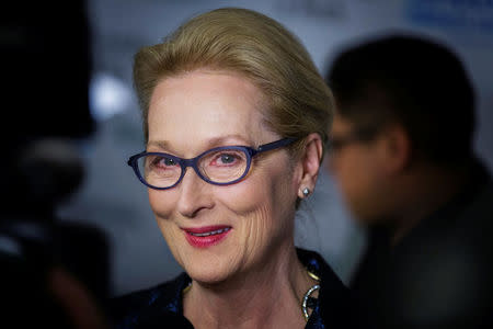 FILE PHOTO: Actress Meryl Streep while arriving for "An Evening of SeriousFun Celebrating the Legacy of Paul Newman" event in New York March 2, 2015. REUTERS/Lucas Jackson/File Photo